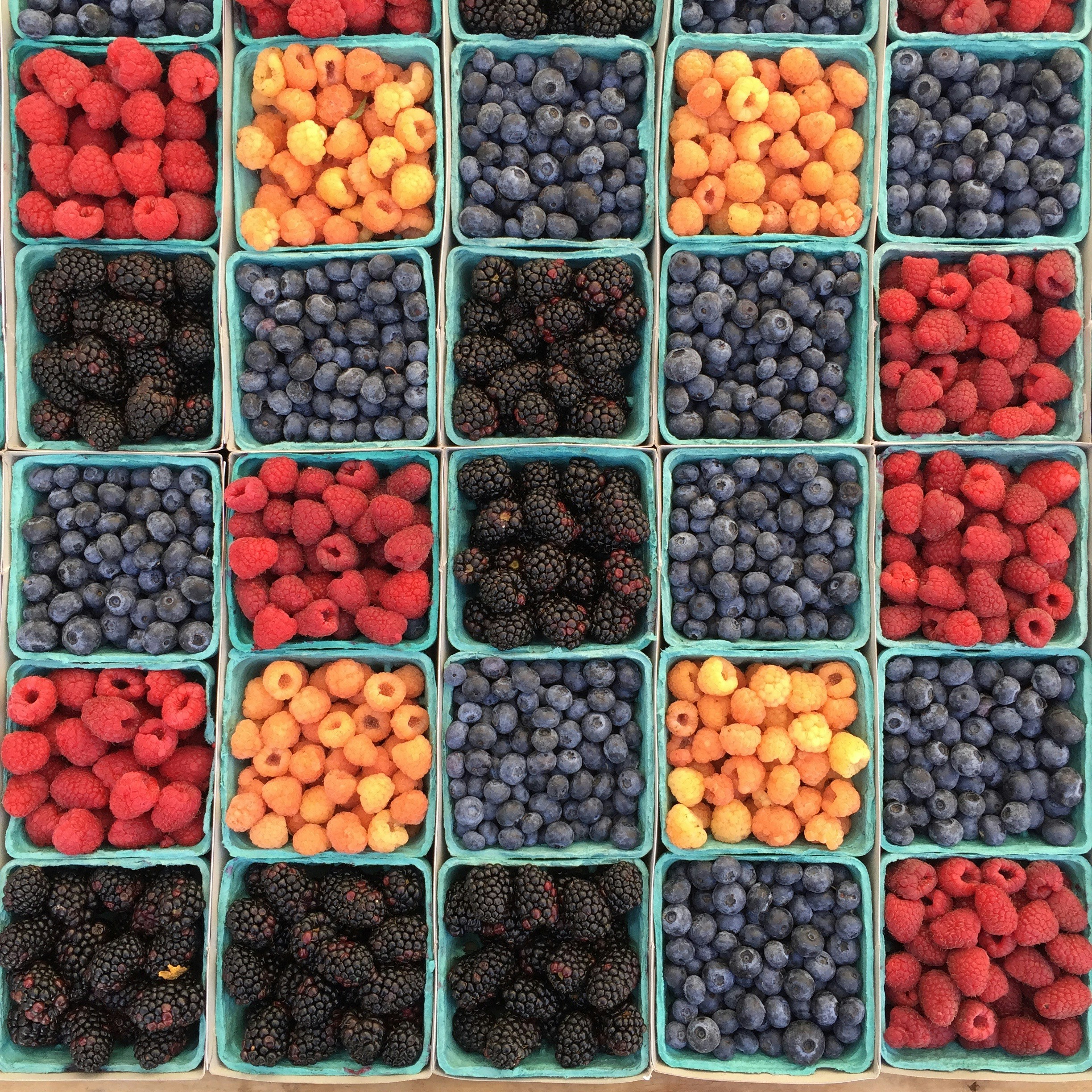 Mixed berry assortment close-up